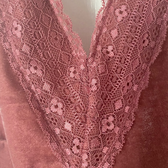 pink velvet small stretch halter lace bralette - Picture 8 of 12